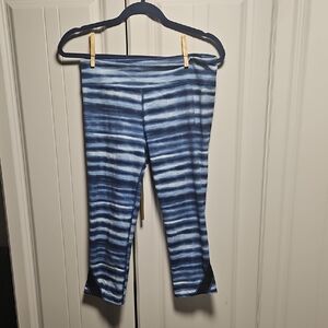 Under Armour Blue Striped Leggings Capri